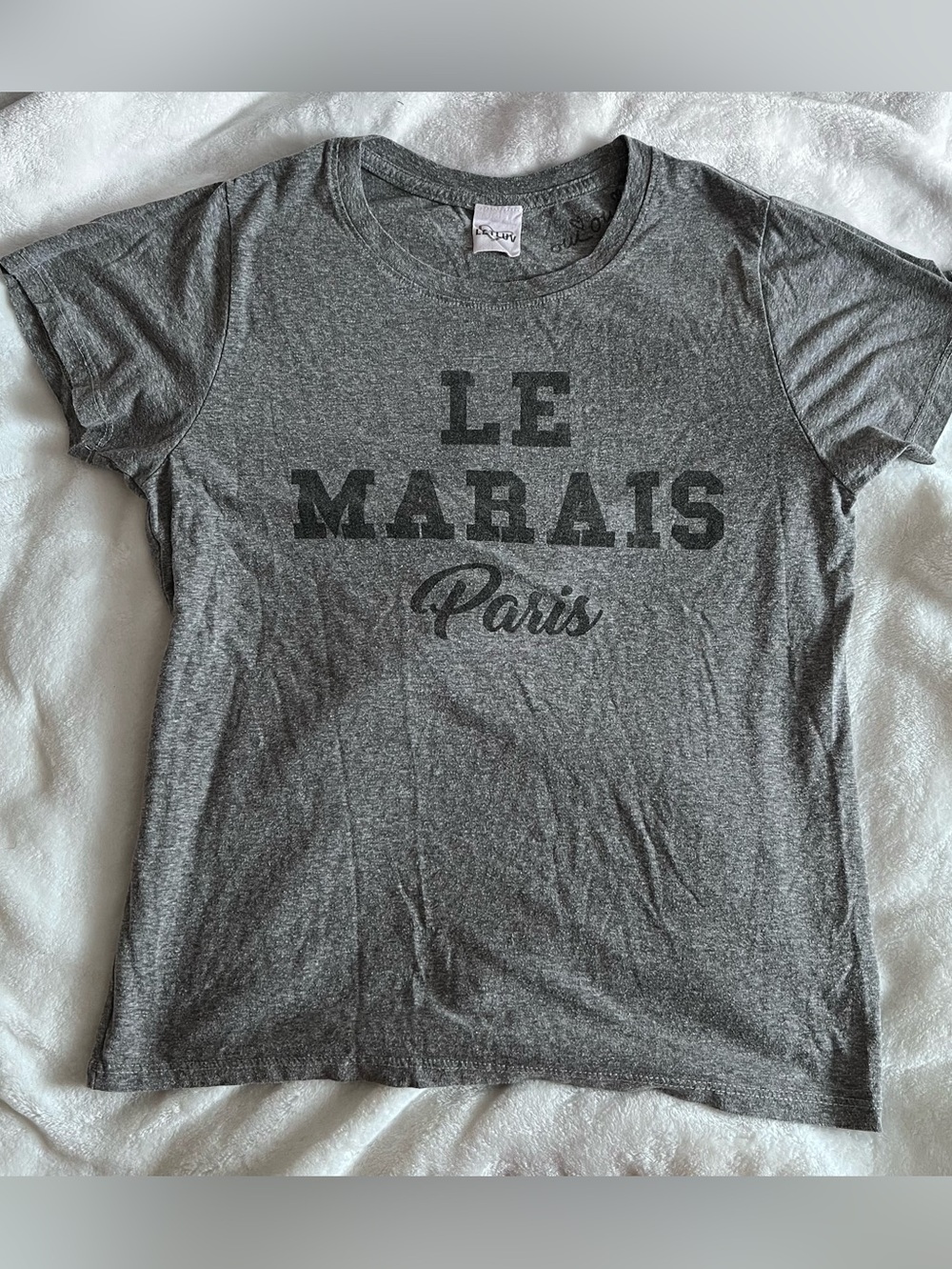 LE MARAIS “LetLuv” Paris Gray Graphic Tee